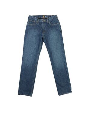 Carhartt Fleece Lined Jeans Mens 33x34 Blue Relaxed Fit Dark Wash 102803-966